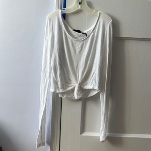 White cropped long sleeve. Out from under urban outfitters top.